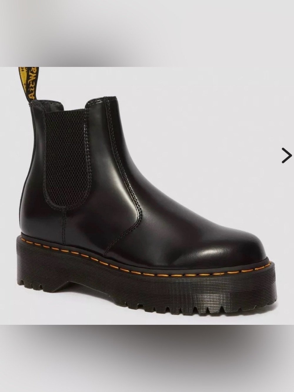 Black Leather Platform Chelsea Boot - Dr. Martens